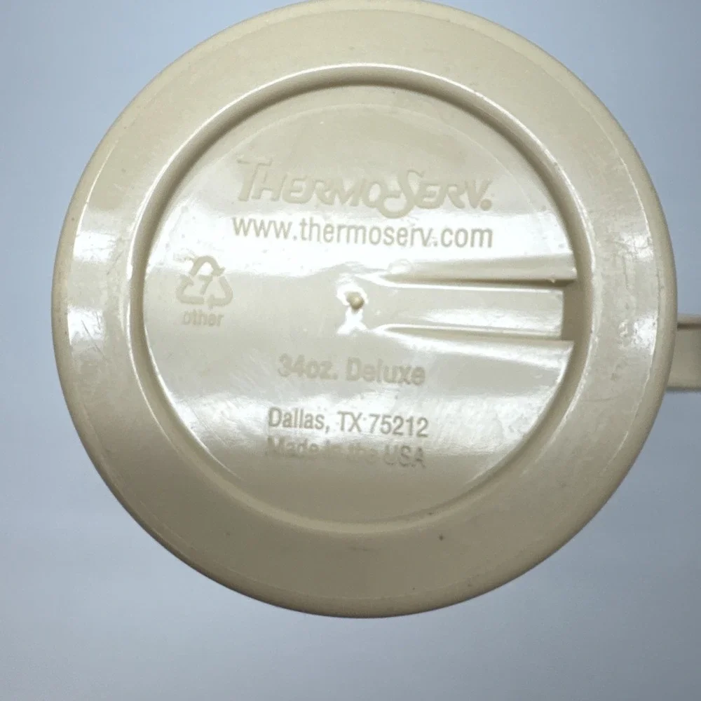 VINTAGE THERMO-SERV BILL MILLER BAR-B-Q TEXAS TEA BUCKET 34 OZ TRAVEL COFFEE MUG